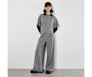 Apricot Wide Leg Dog-Tooth Trousers BLACK 2XL