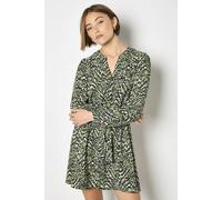 Apricot Women's Animal Ikat Print Drawstring Mini Dress in Green | Size: 10 Apricot Green 10