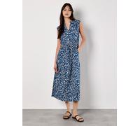Apricot Women's Animal Print Midi Dress in Blue | Size: 8 Apricot Blue 8