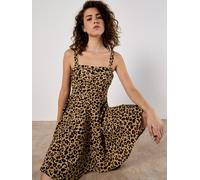 Apricot Women's Animal Print Skater Mini Dress in Stone | Size: 18 Apricot Stone 18