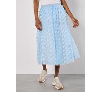 Apricot Women's Applique Flowers Tulle Midi Skirt in Blue | Size: 12 Apricot Blue 12