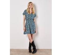 Apricot Women's Batik Print Mini Dress in Blue | Size: 14 Apricot Blue 14