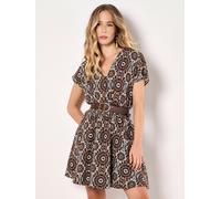 Apricot Women's Batik Print Mini Dress in Brown | Size: 8 Apricot Brown 8