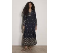 Apricot Women's Boho Embroidered Maxi Dress in Navy | Size: 8 Apricot Navy 8