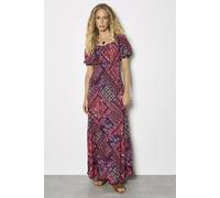 Apricot Women's Boho Folk Print Maxi Dress in Purple | Size: 14