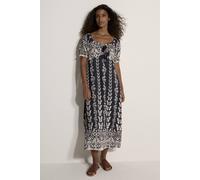 Apricot Women's Butterfly Border Print Midi Dress in Navy | Size: 10