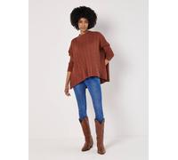 Apricot Women's Cable Knit Oversized Jumper in Terracotta | Size: 14