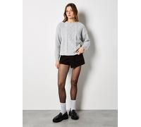 Apricot Women's Cable Waffle Knit Oversized Jumper in Grey | Size: 16 Apricot Grey 16