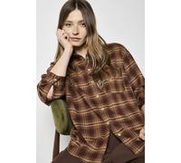 Apricot Women's Check Print Shirt in Brown | Size: 10 Apricot Brown 10