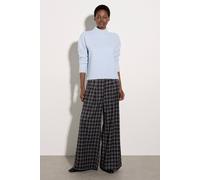 Apricot Women's Check Print Tailored Wide-Leg Trousers in Black | Size: 10
