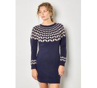 Apricot Women's Chevron Knitted Mini Dress in Navy | Size: 16 Apricot Navy 16