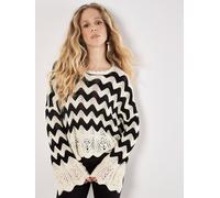Apricot Women's Chevron Scallop Boarder Jumper in Cream | Size: 12 Apricot Cream 12