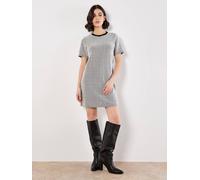 Apricot Women's Chevron T-Shirt Mini Dress in Black | Size: 16 Apricot Black 16