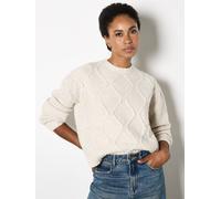 Apricot Women's Chunky Cable Knit Crop Jumper in Stone | Size: 18 Apricot Stone 18