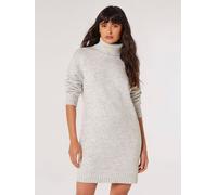 Apricot Women's Chunky Knit Jumper Mini Dress in Grey | Size: 16 Apricot Grey 16
