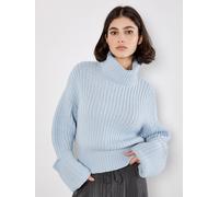 Apricot Women's Chunky Knit Roll Neck Jumper in Blue | Size: 18