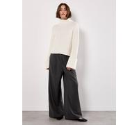 Apricot Women's Chunky Knit Roll Neck Jumper in Cream | Size: 8 Apricot Cream 8