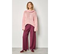 Apricot Women's Chunky Knit Roll Neck Oversized Jumper in Pink | Size: 8