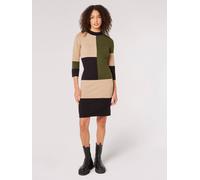 Apricot Women's Colour Block Bodycon Mini Dress in Khaki | Size: 8 Apricot Khaki 8