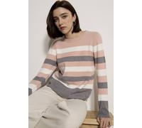 Apricot Women's Colour Block Stripe Jumper in Grey | Size: 8 Apricot Grey 8