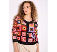Apricot Women's Colourful Crochet Squares Cardigan in Black | Size: 10 Apricot Black 10