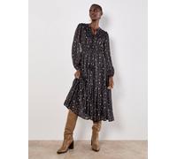 Apricot Women's Constellation Shimmer Satin Midaxi Dress in Black | Size: 10