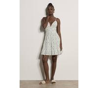 Apricot Women's Cotton Floral Embroidered Cami Mini Dress in White | Size: 16