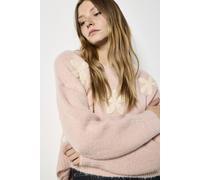 Apricot Women's Crochet Daisies Boxy Jumper in Pink | Size: 12