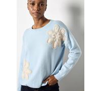 Apricot Women's Crochet Daisies Lightweight Jumper in Blue | Size: 16 Apricot Blue 16