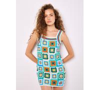 Apricot Women's Crochet Squares Mini Dress in Green | Size: 14 Apricot Green 14