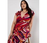 Apricot Women's Curve Abstract Swirl Maxi Dress in Pink | Size: 24 Apricot Pink 24
