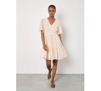 Apricot Women's Diamante Chiffon Mini Dress in Peach | Size: 12