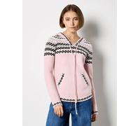 Apricot Women's Diamond Pattern Hooded Jumper in Pink | Size: 14 Apricot Pink 14