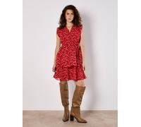 Apricot Women's Ditsy Floral Chiffon Mini Dress in Red | Size: 16 Apricot Red 16