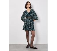 Apricot Women's Ditsy Floral Chiffon Ruffle Dress in Green | Size: 8 Apricot Green 8