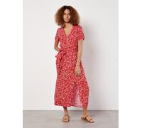 Apricot Women's Ditsy Floral Decorative Button Midi Dress in Red | Size: 8 Apricot Red 8