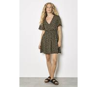 Apricot Women's Ditsy Floral Gold Foil Mini Dress in Black | Size: 16