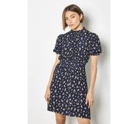Apricot Ditsy Floral Ruffle Mini Dress In Navy