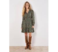 Apricot Women's Ditsy Floral Shimmer Mini Dress in Green | Size: 16 Apricot Green 16