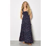 Apricot Women's Ditsy Floral Smocked Maxi Dress in Navy | Size: 10 Apricot Navy 10