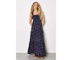 Apricot Women's Ditsy Floral Smocked Maxi Dress in Navy | Size: 12 Apricot Navy 12