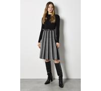 Apricot Women's Dotty Skirt Belted Knit Dress in Black | Size: 16