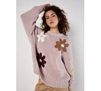 Apricot Women's Embroidered Flower Jumper in Pink | Size: 10