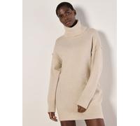 Apricot Women's Exposed Seam Jumper Mini Dress in Stone | Size: 10 Apricot Stone 10