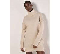 Apricot Women's Exposed Seam Jumper Mini Dress in Stone | Size: 8