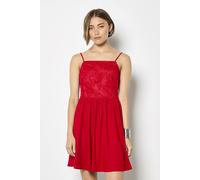 Apricot Women's Eyelash Embroidered Cami Mini Dress in Red | Size: 10