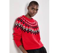 Apricot Women's Fair Isle Chunky Knit Jumper in Red | Size: 12 Apricot Red 12