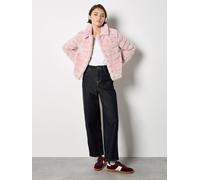 Apricot Women's Faux Fur Panel Short Jacket in Pink | Size: 14 Apricot Pink 14