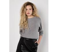 Apricot Women's Faux Pearl Gem Embellished Jumper in Grey | Size: 14 Apricot Grey 14