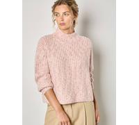 Apricot Women's Fisherman Knit Flecked Jumper in Pink | Size: 8 Apricot Pink 8